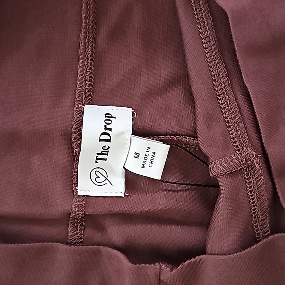 NWT, The Drop Chocolate Brown Uma Ponte pull-on split hem leggings, Size Medium - Picture 9 of 14